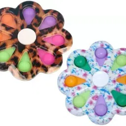 halo nation Pop It Fidget Spinner Toy for Kids 2 in 1 Fidget Spinner Stress Relief Sensory Fidget Toys for Children Adults Push Pop Bubble Fidget Spinner pop its , pop it Fidget Toys - Rainbow pop it Toy |Push pop Bubble Fidget Toy, pop Toy - Set of 2 Spinners image 2