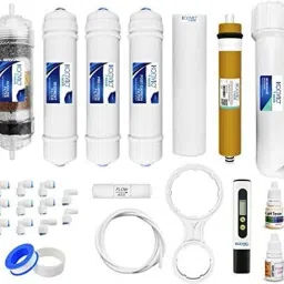 Domestic Ro Water Purifier Maintenance Service Kit With All Accesories That Work Up To 3000 Tds (Includes 80Gpd Membrane, Pre Post Carbon Sediment, Tds Meter, Etc.), White Solid Wire Connector-0