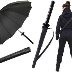 Samurai Sword Handle Katana Automatic Compact Umbrella 16 Ribs, 120cm Coverage Umbrella-image-34