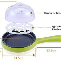 smars Electric Egg Frying Pan With Egg Boiler Non-stick Frying Pan Omlette Maker Non-stick Frying Pan with Egg Poacher Boiler Eelectric Egg Cooker image 5