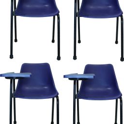 Plastic Student Chair with Writing Pad, Heavy Density Pipe, Anti Skid Buffer (Blue)-Set of 4 NA Study Arm Chair-image-41