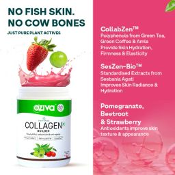 oziva Plant Based Collagen Builder for Men-Women,Biotin,Vitamin C, Watermelon + Sipper image 4