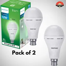 Pack of 2-12W LED Bulb with Emergency Function and Long Battery Life 4 hrs Bulb Emergency Light-32