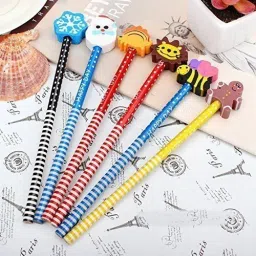 Birthday Return Gift For Kids |Character Animal Theme Boom Pencil with erasers Pencil-image-88