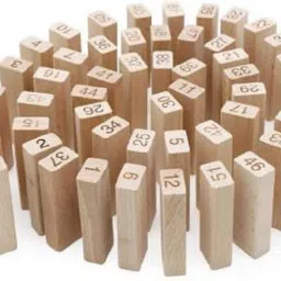 ap int 51 Pcs Blocks 4 Dices Wooden Tumbling Stacking Jenga Building Tower Game image 3