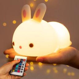 Bunny Night Light for Kids Room, Rechargeable, Remote Control, 16 Color Changing Night Lamp-image-51