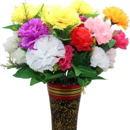 hidooa Artificial Carnation Flower Bunch For Decoration Multicolor Carnations Artificial Flower image 3