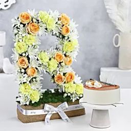 Personalised Alphabet Roses N Butterscotch Cake-22