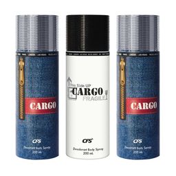 CFS Set Of 3 Cargo + Cargo Fragile Deodorant Body Spray - 200ml Each-37