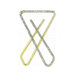 VAMA Stone-Studded X Cross Designed Metal Brooch-image-7