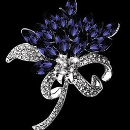 SYGA Stones Studded Floral-Charm Brooch-image-51