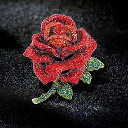 YouBella Rose-Shaped Crystal-Studded Brooch-41