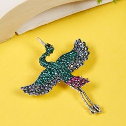 YouBella Crystal-Studded Bird Brooch-picture-0