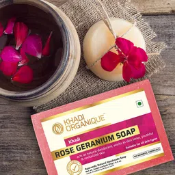 Khadi Organique Set Of 8 Rose Geranium Handmade Soap 125g Each-39