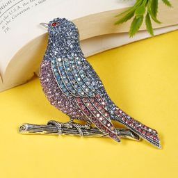 YouBella Crystal Studded Bird Shaped Brooch-12