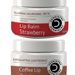 Vigini Dermistry Strawberry Lip Balm & Coffee Lip Scrub - 15ml Each-47