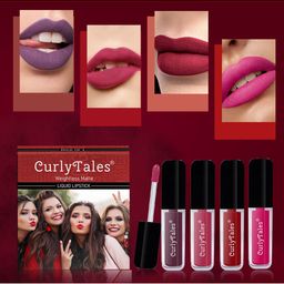 CurlyTales Set Of 4 Weightless Matte Liquid Lipstick - 3 ml Each-50