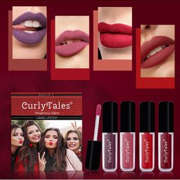 CurlyTales Set Of 4 Weightless Matte Liquid Lipstick - 3 ml Each-13