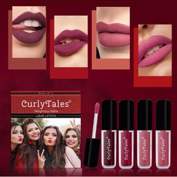 CurlyTales Set Of 4 Weightless Matte Liquid Lipstick - 3 ml Each-31
