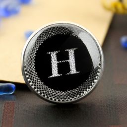 Kavove Men Alphabet H Lapel Pin Brooch-image-54
