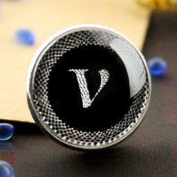 Kavove Men Alphabet V Lapel Pin Brooch-image-92