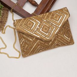 FABBHUE Embellished Pure Cotton Envelope Clutch-image-68