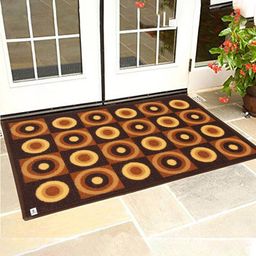 Kuber Industries Brown & Beige Cotton Circle Design Door Mat-40