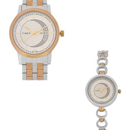 Timex Pairs Silver-Toned Analogue Watch - TW00PR230-image-56