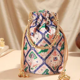 Jazz and Sizzle Printed Embellished Potli-7