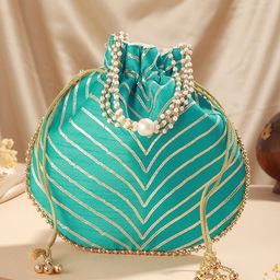 Jazz and Sizzle Embroidered Potli Clutch-35