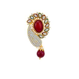 Sukkhi Gold-Plated AD Studded Brooch image 2