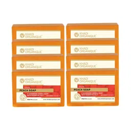 Khadi Organique Set of 8 Peach Handmade Soap with Essential Oils 125 g (Each)-76