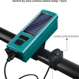 dark horse Solar Powered Bicycle USB Light, Power Display 2000 mAh 4 Mode 300 LM 130 Db New LED Front Light image 4