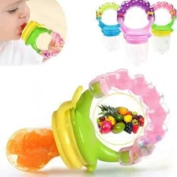 child chic Baby's BPA-Free Silicone Nipple Food Nibbler for Fruit and Veggie with Rattle Handle Teether and Feeder Feeder image 4