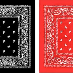 Tough Headwear Unisex Bandana For All Ages ["Black","Red"] Handkerchief-picture-14