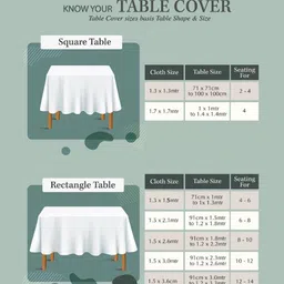 AEROHAVEN White & Orange Geometric Printed 4-Seater Rectangular Table Cover image 2