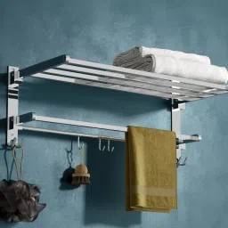 Folding Rack for /Stand/Hanger/Bathroom Accessories 24 inch 2 Bar Towel Rod-image-57