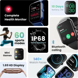 Boult Drift BT Calling HD Display, 140+ Watchfaces, Complete Health Monitoring Smartwatch image 2