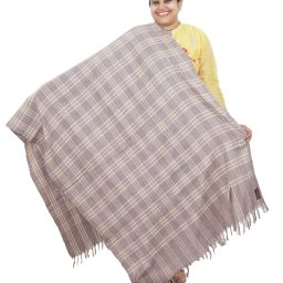 Vrinde Wool Checkered Women, Men Shawl-image-77