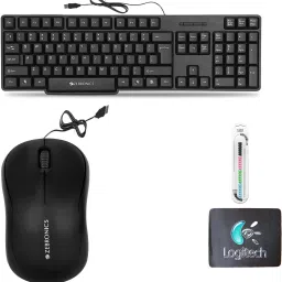 TagVin Wired K20 Keyboard, Mouse, Mouse Pad & Cable Protector (Set of 4) Combo Set-27