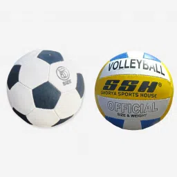 Black and white football with volleybal size - 5 combo pack Volleyball - Size: 5-image-25