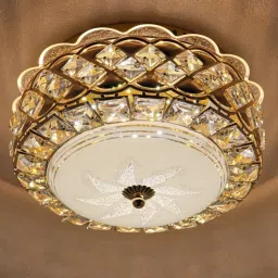 Include Bluetooth System | Crystal Round Ceiling Lights for Living Bedroom Chandelier Ceiling Lamp-image-25