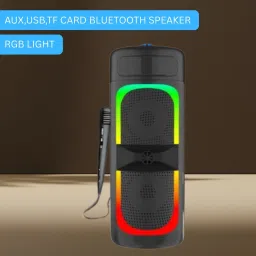 FRONY Bluetooth (PORTABLE WIRELESS PARTY SPEAKER) With Karaoke Mic and RGB LightsC129 40 W Bluetooth Tower Speaker-image-20