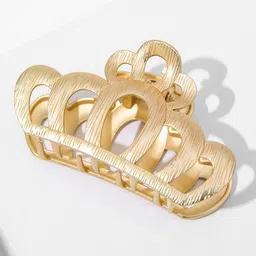 VAGHBHATT Women Gold-Toned Set of 3 Claw Clip image 2