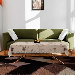 Kuber Industries Brown Printed 4-Seater Table Cover-36
