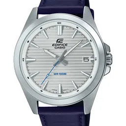 CASIO Men White Dial & Blue Leather Straps Analogue Watch ED541-13