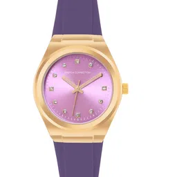 French Connection Women Embellished Dial & Straps Reset Time Analogue Watch FCS07PR-97