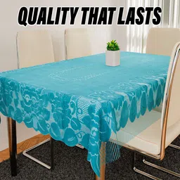 Kuber Industries Green Net Jhalar Printed 6-Seater Table Cover image 5
