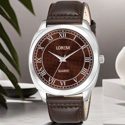 LOREM Men Textured Dial & Leather Straps Analogue Watch LR91-17