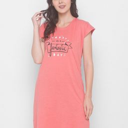 AV2 Peach-Coloured Pure Cotton Nightdress-image-3